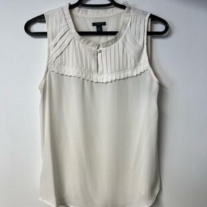 Ann Taylor Elegant White Sleeveless Top